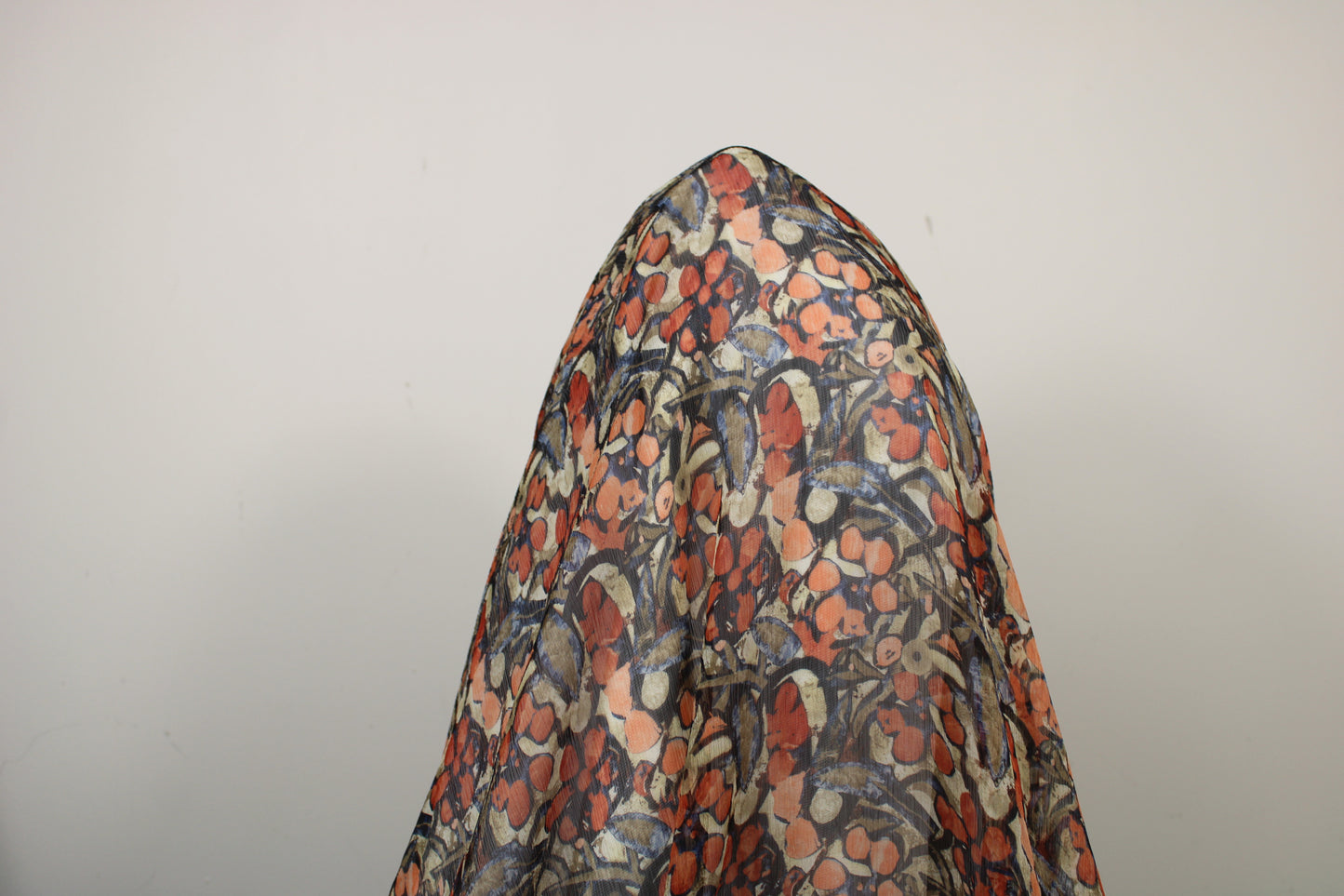 Tissu mousseline soie - imprimé fleurs abstraites - ton orangé - photo 3/5 | So Tissus