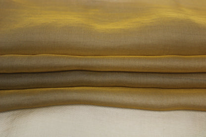 Tissu mousseline de soie changeante - ton ocre et noir - photo 2/2 | So Tissus
