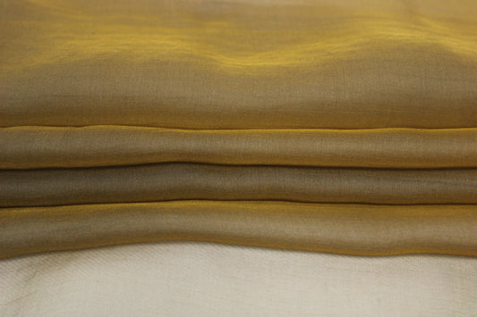 Tissu mousseline de soie changeante - ton ocre et noir - photo 2/2 | So Tissus