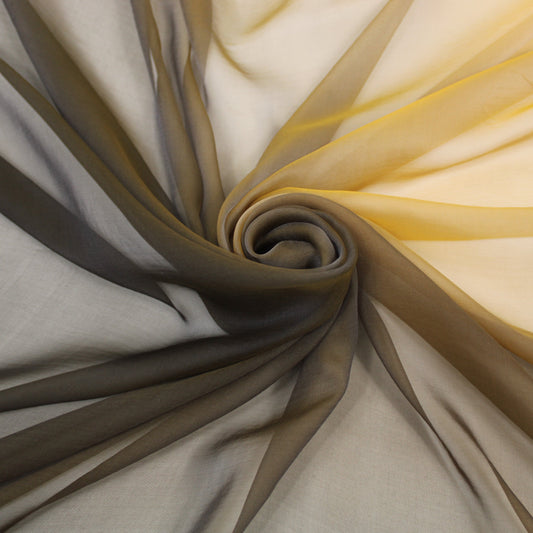 Tissu mousseline de soie changeante - ton ocre et noir - photo 1/2 | So Tissus