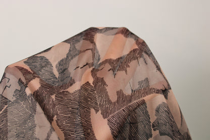 Tissu mousseline de soie- imprimé abstrait - ton rose pâle et gris noir - photo 5/5 | So Tissus