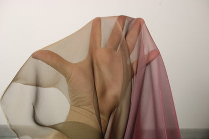 Tissu mousseline de soie changeante - ton prune et terre - photo 3/3 | So Tissus