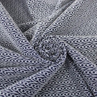 Tissu broderie anglaise - motif bélier - bleu marine et blanc - photo 1/4 | So Tissus