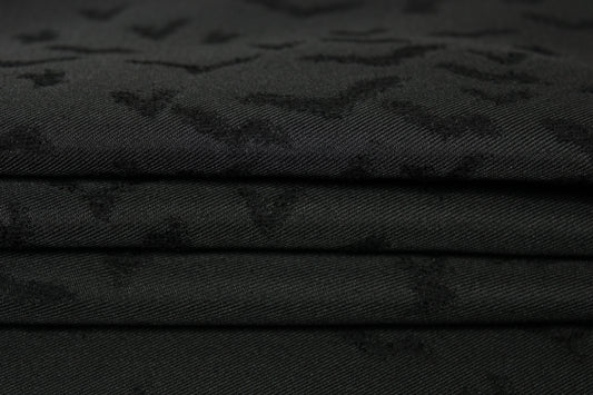 Tissu brocart motif chauve-souris - noir - photo 2/5 | So Tissus