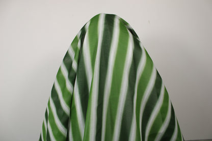 Tissu voile de coton - imprimé rayé - ton vert - photo 3/6 | So Tissus