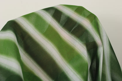 Tissu voile de coton - imprimé rayé - ton vert - photo 6/6 | So Tissus