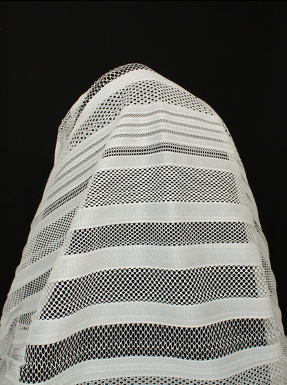 Tissu dentelle plissé - blanc - photo 3/4 | So Tissus