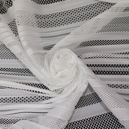 Tissu dentelle plissé - blanc - photo 1/4 | So Tissus