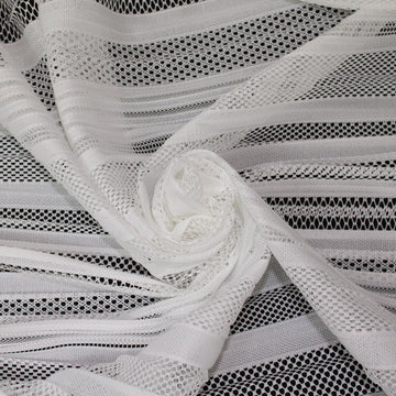 Tissu dentelle plissé - blanc
