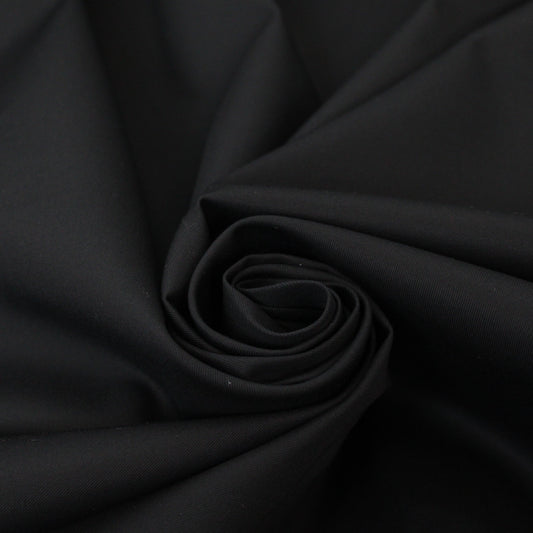 Tissu gabardine fine de coton - noir - photo 1/3 | So Tissus