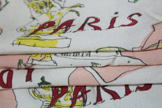 Coupon de 3,2, mètres - crêpe satin - imprimé paris - photo 2/5 | So Tissus