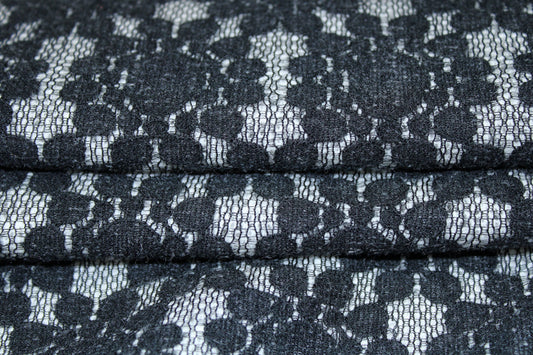 Coupon de 2 mètres - dentelle épaisse -  noir - photo 2/4 | So Tissus