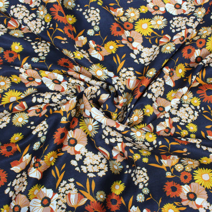 Tissu twill de soie viscose- imprimé fleuri - photo 1/4 | So Tissus