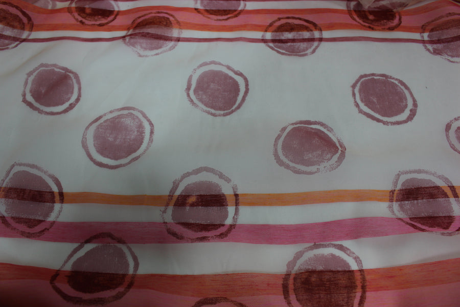 Tissu organza de soie - imprimé géométrique