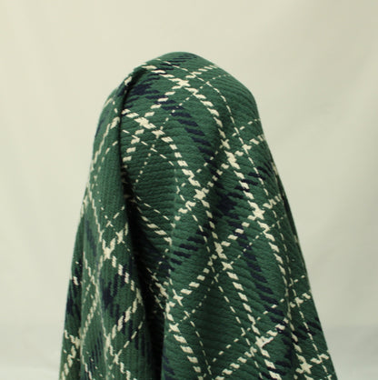Coupon de 1,2 mètre - tweed coton - à carreaux vert - photo 3/4 | So Tissus