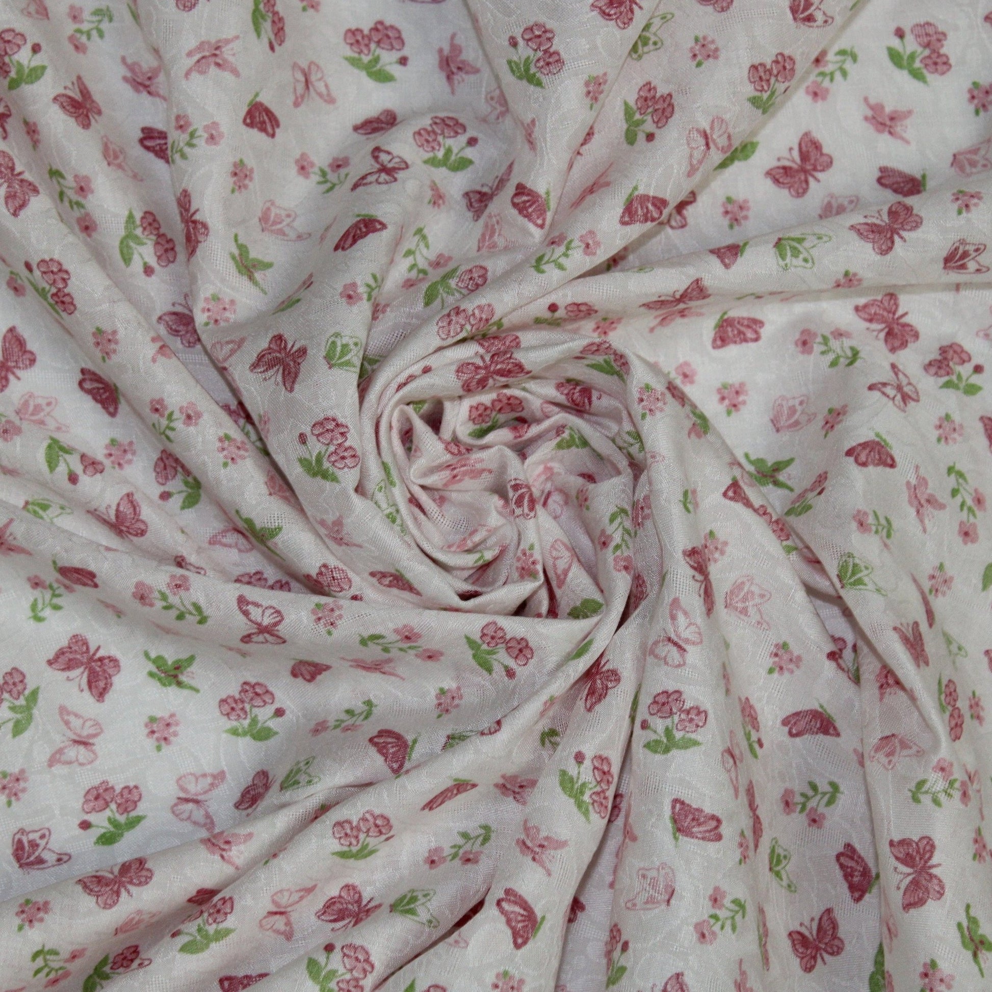 Tissu voile de viscose - fleurs et papillons - photo 1/4 | So Tissus