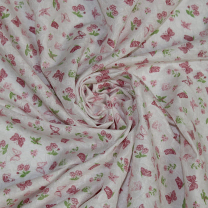 Tissu voile de viscose - fleurs et papillons - photo 1/4 | So Tissus
