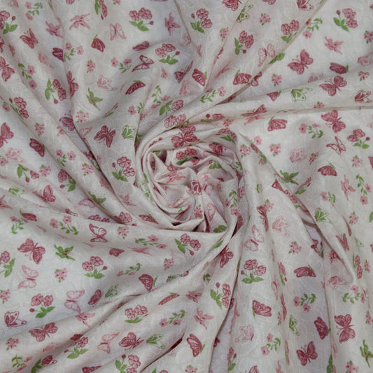 Tissu voile de viscose - fleurs et papillons - photo 1/4 | So Tissus