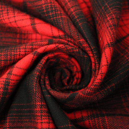 Tissu drap de laine - à carreaux - noir et rouge - photo 1/4 | So Tissus