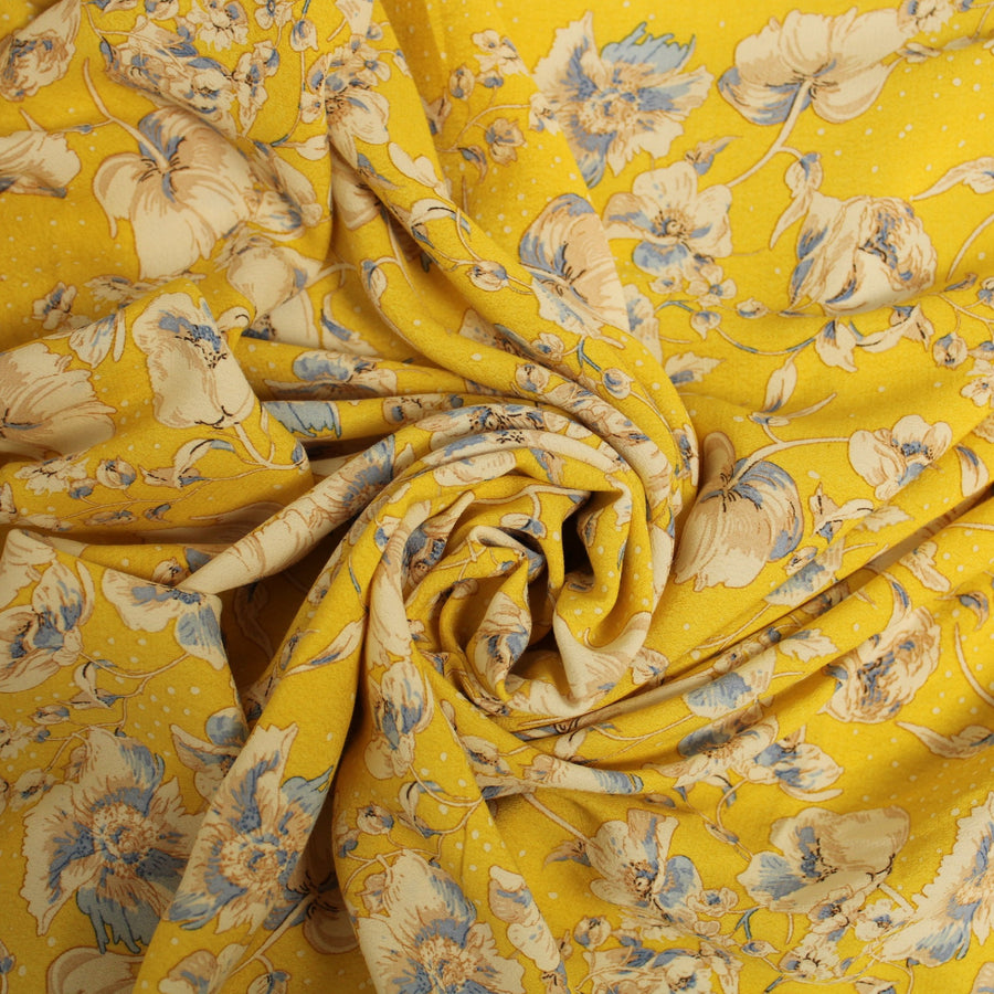 Tissu crêpe viscose imprimé fleuri – So Tissus