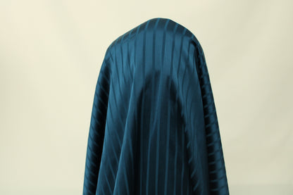 Tissu crêpe satin - à rayures - bleu canard - photo 3/3 | So Tissus