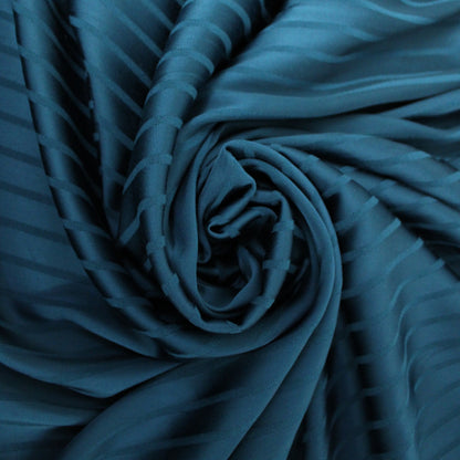 Tissu crêpe satin - à rayures - bleu canard - photo 1/3 | So Tissus