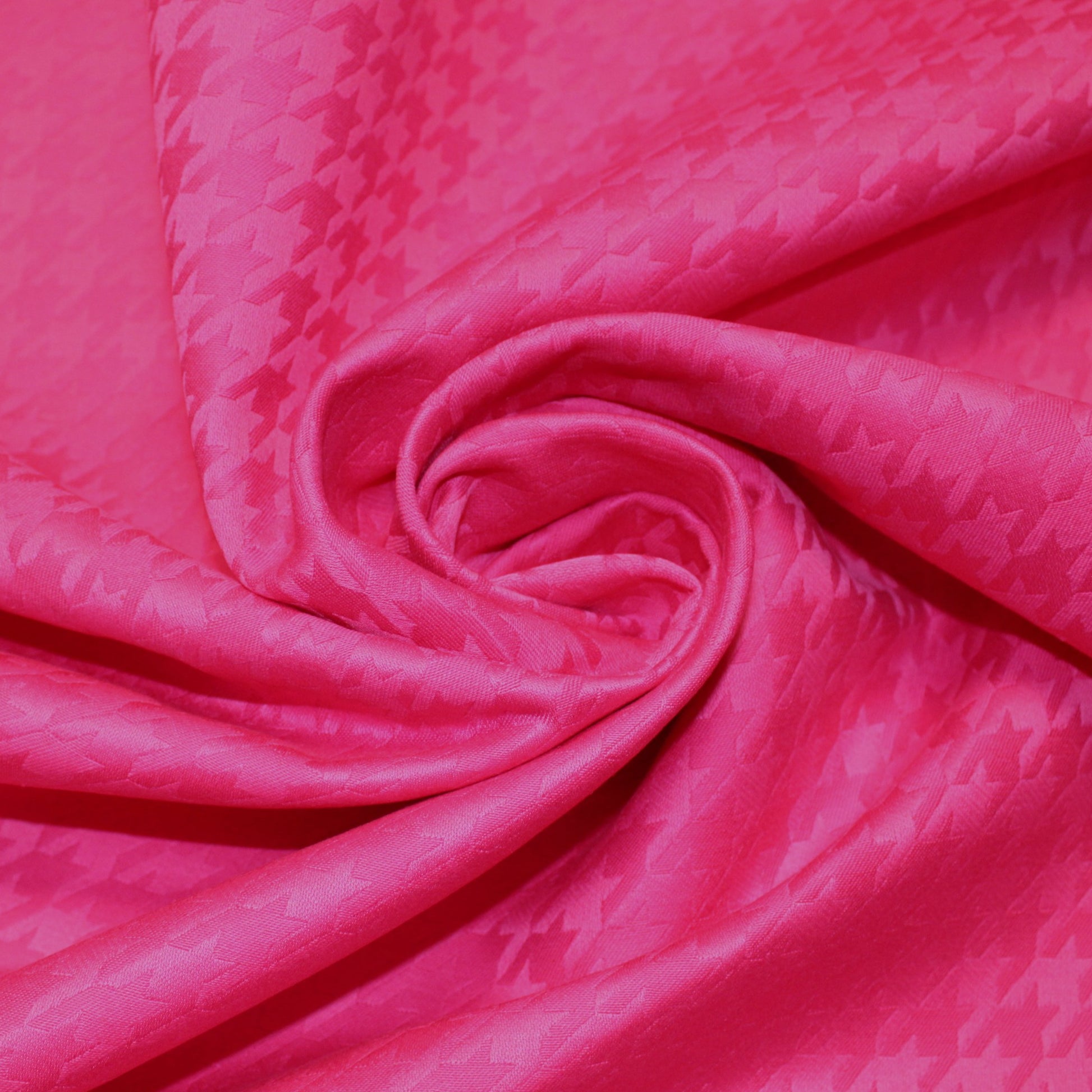 Tissu - gabardine coton - pied de poule - fuchsia - photo 1/4 | So Tissus