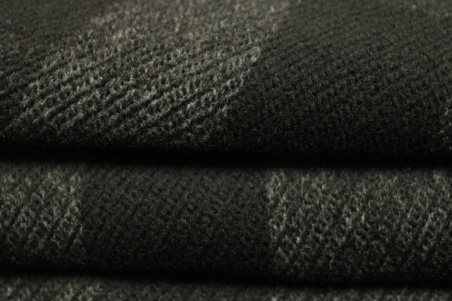 Tissu drap de laine - à carreaux - ton noir - photo 2/4 | So Tissus