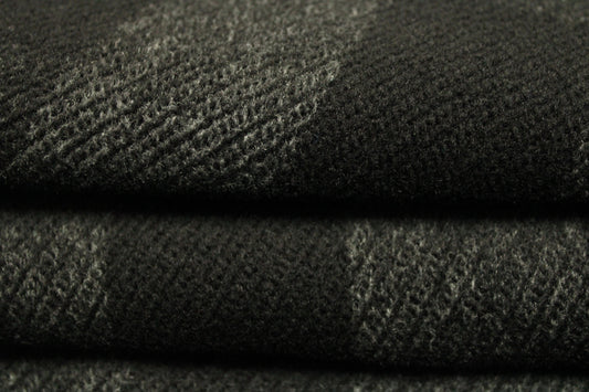 Tissu drap de laine - à carreaux - ton noir - photo 2/4 | So Tissus
