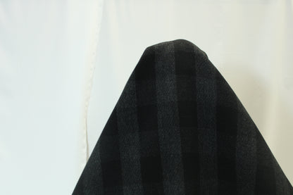 Tissu drap de laine - à carreaux - ton noir - photo 4/4 | So Tissus