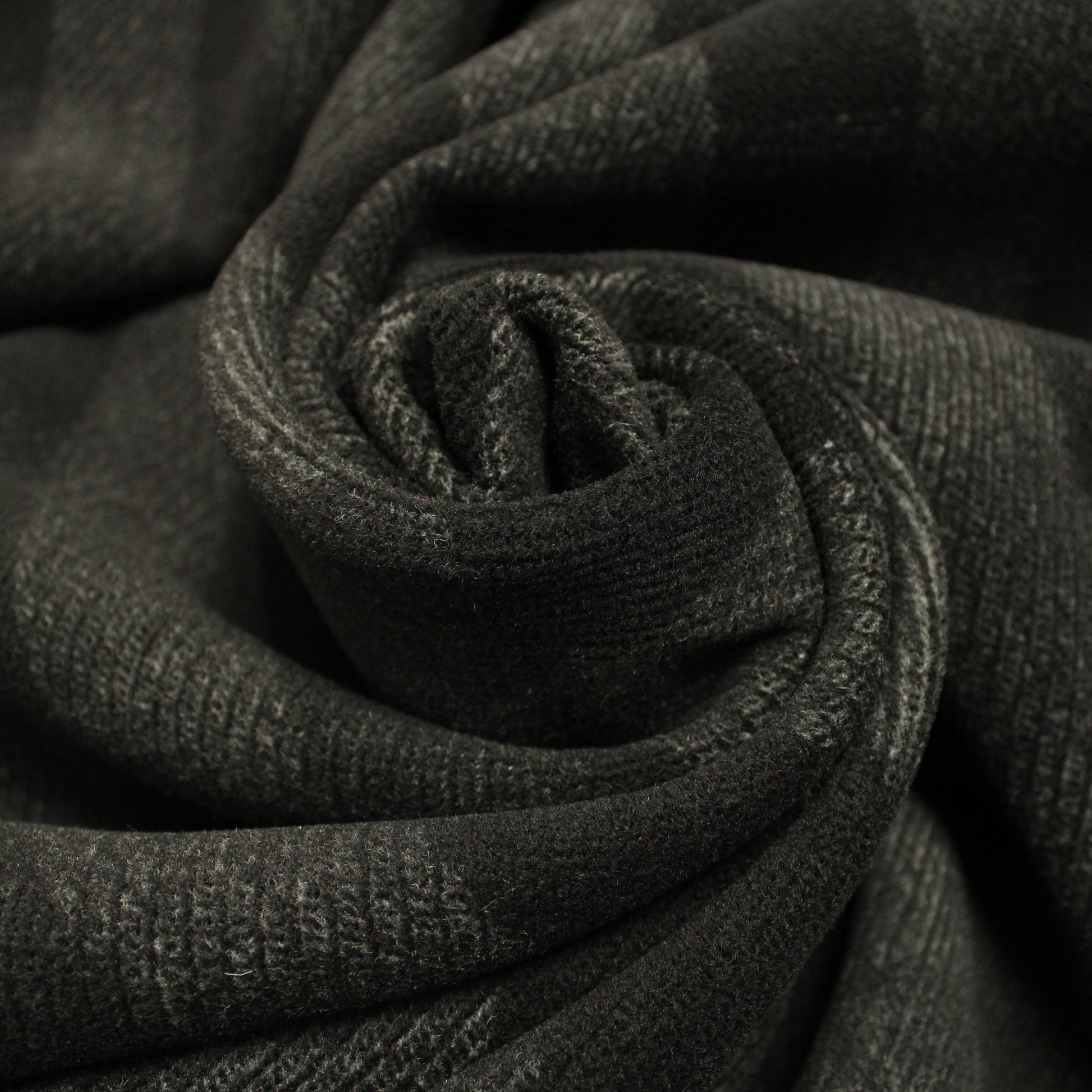 Tissu drap de laine - à carreaux - ton noir - photo 1/4 | So Tissus