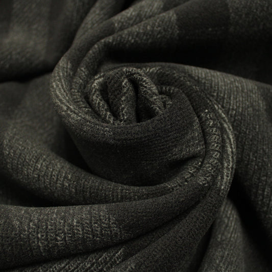 Tissu drap de laine - à carreaux - ton noir - photo 1/4 | So Tissus