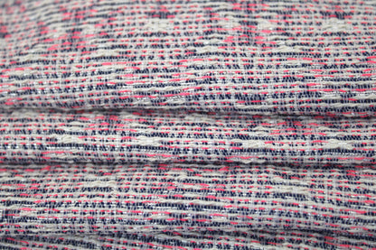 Tissu tweed coton - ton blanc et rose - photo 2/5 | So Tissus