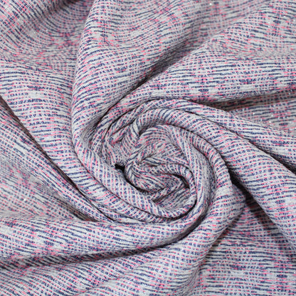 Tissu tweed coton - ton blanc et rose - photo 1/5 | So Tissus