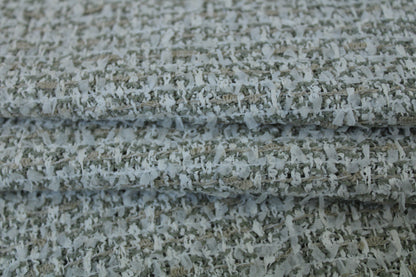 Tissu tweed laine et coton - kaki et blanc - photo 2/3 | So Tissus
