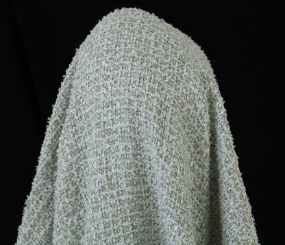 Tissu tweed laine et coton - kaki et blanc - photo 3/3 | So Tissus