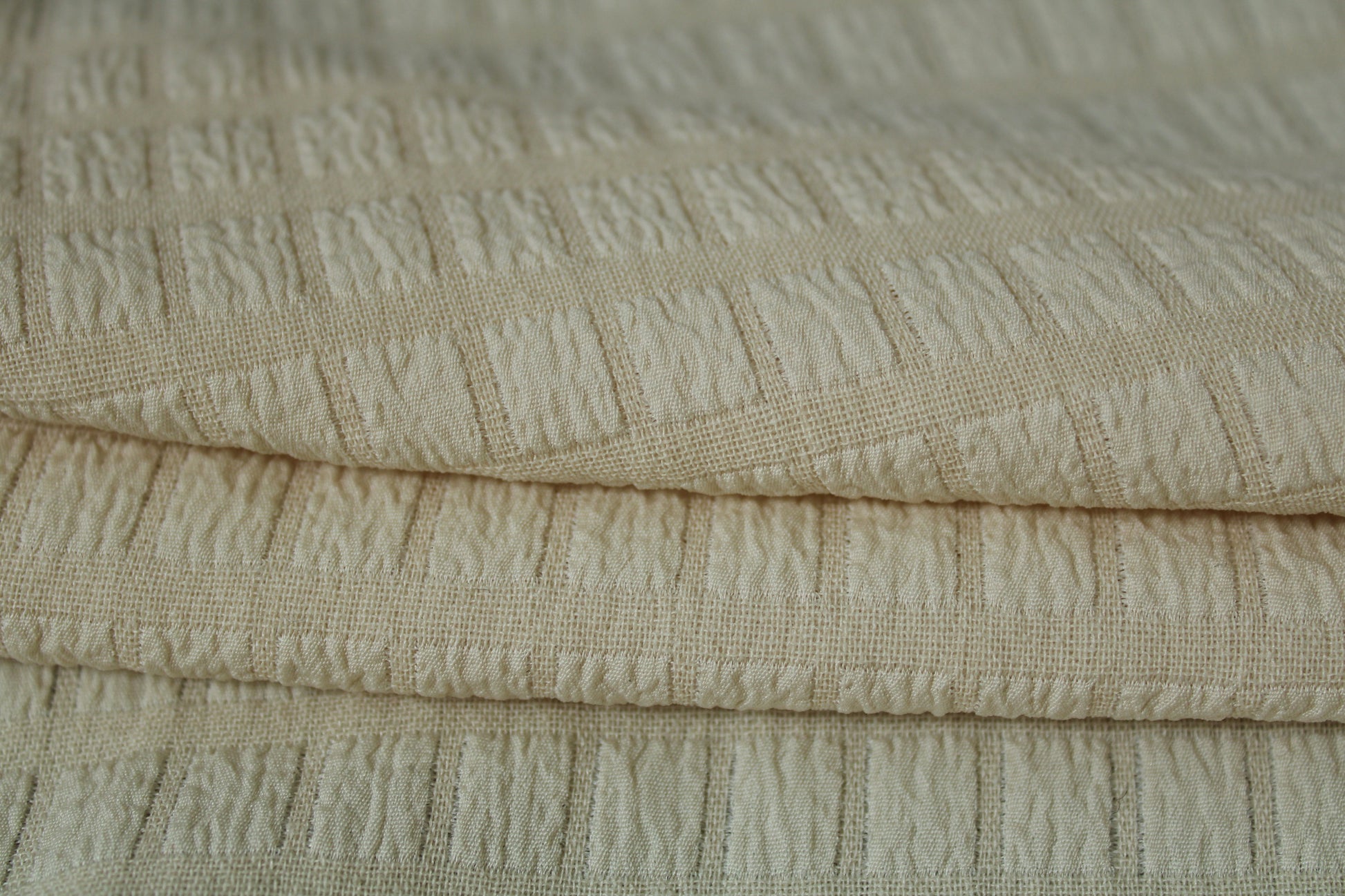 Tissu maille - à carreaux - écrue - photo 2/4 | So Tissus