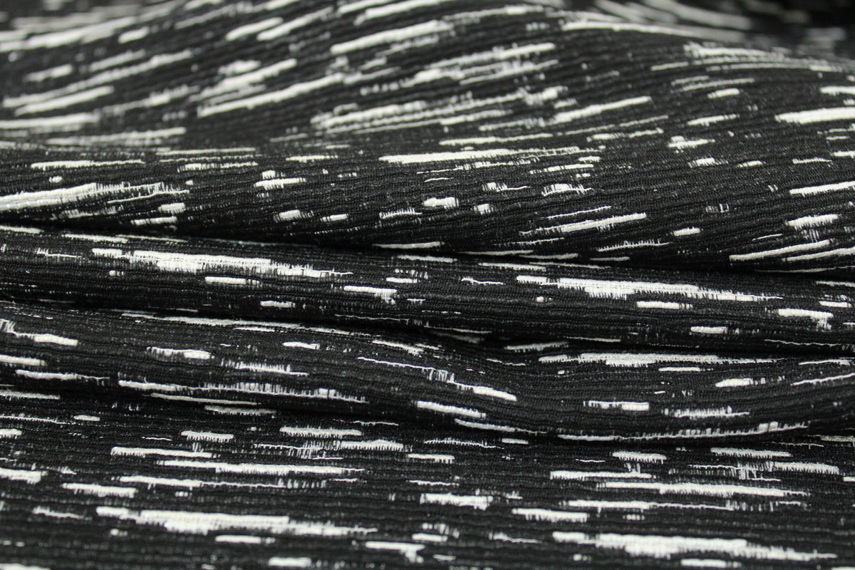 Stoff brocart - motif tâcheté - schwarz und weiß
