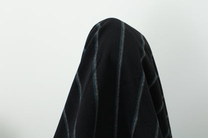 Tissu drap de laine - noir à rayures - photo 3/4 | So Tissus