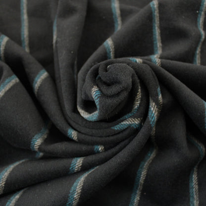 Tissu drap de laine - noir à rayures - photo 1/4 | So Tissus