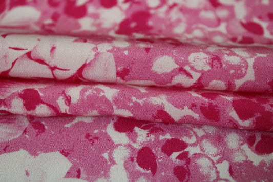 Tissu crêpe de chine 100% soie - imprimé hortensia - photo 2/4 | So Tissus