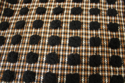 Tissu laine pied de poule à pompon - photo 4/5 | So Tissus
