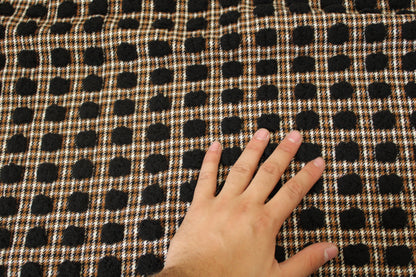 Tissu laine pied de poule à pompon - photo 5/5 | So Tissus