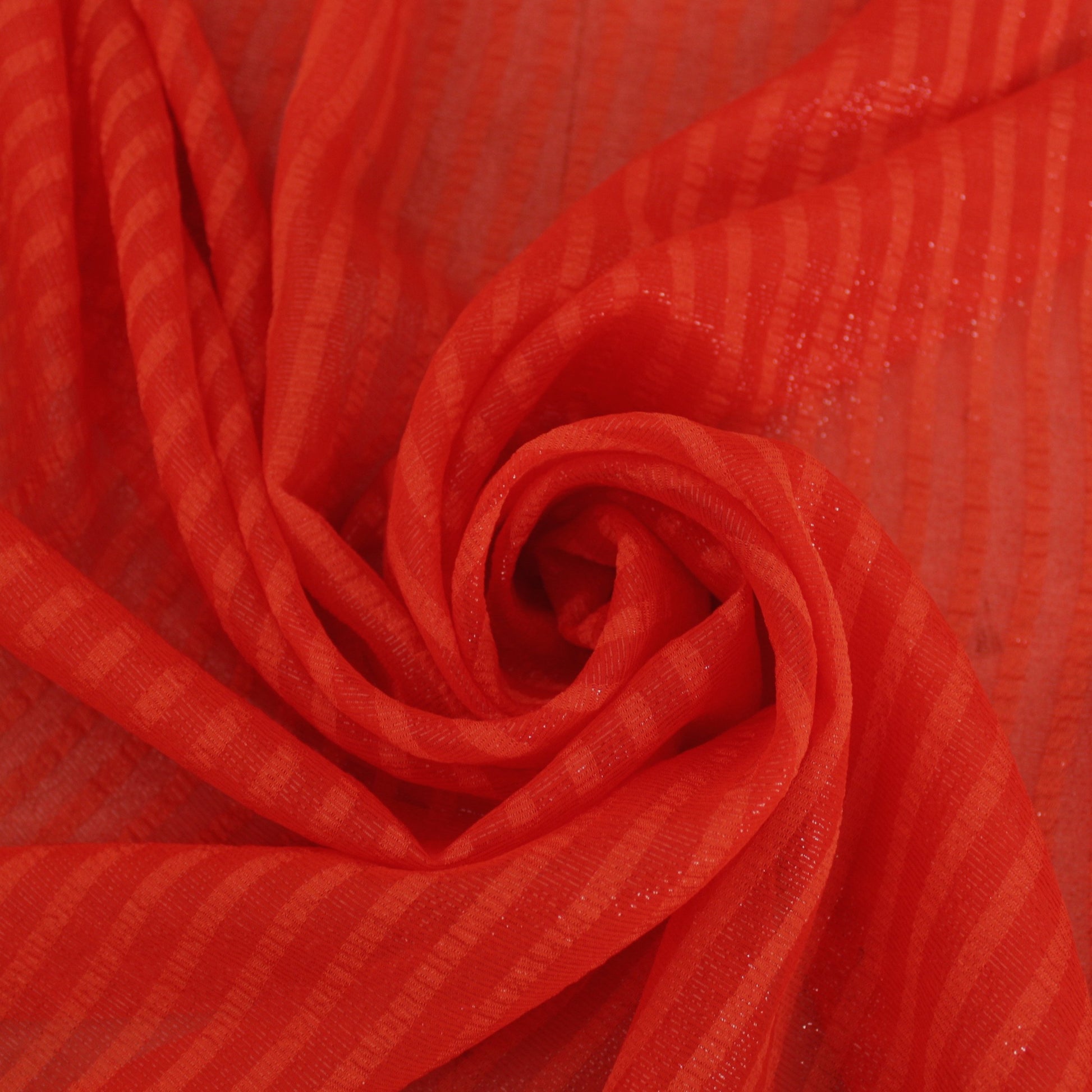 Tissu mousseline de soie et lurex - à rayures ton orange - photo 1/4 | So Tissus