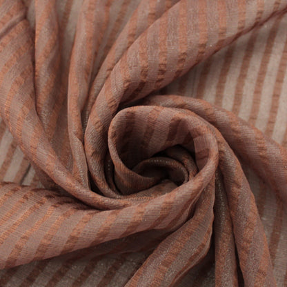 Tissu mousseline de soie et lurex - à rayures ton taupe - photo 1/4 | So Tissus