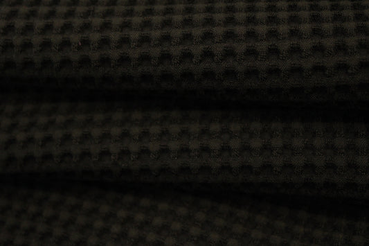 Tissu maille nid d'abeille - noir - photo 2/3 | So Tissus