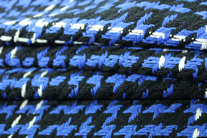 Tissu tweed coton - à carreaux noir et bleu - photo 2/5 | So Tissus