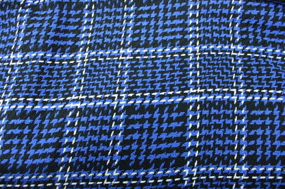 Tissu tweed coton - à carreaux noir et bleu - photo 4/5 | So Tissus