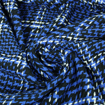 Tissu tweed coton - à carreaux noir et bleu - photo 1/5 | So Tissus