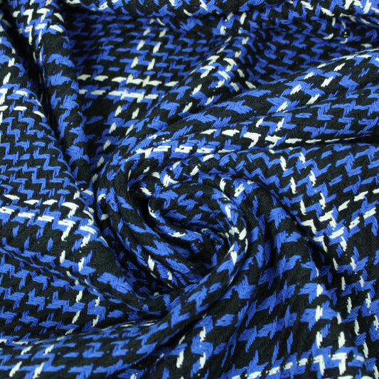 Tissu tweed coton - à carreaux noir et bleu - photo 1/5 | So Tissus